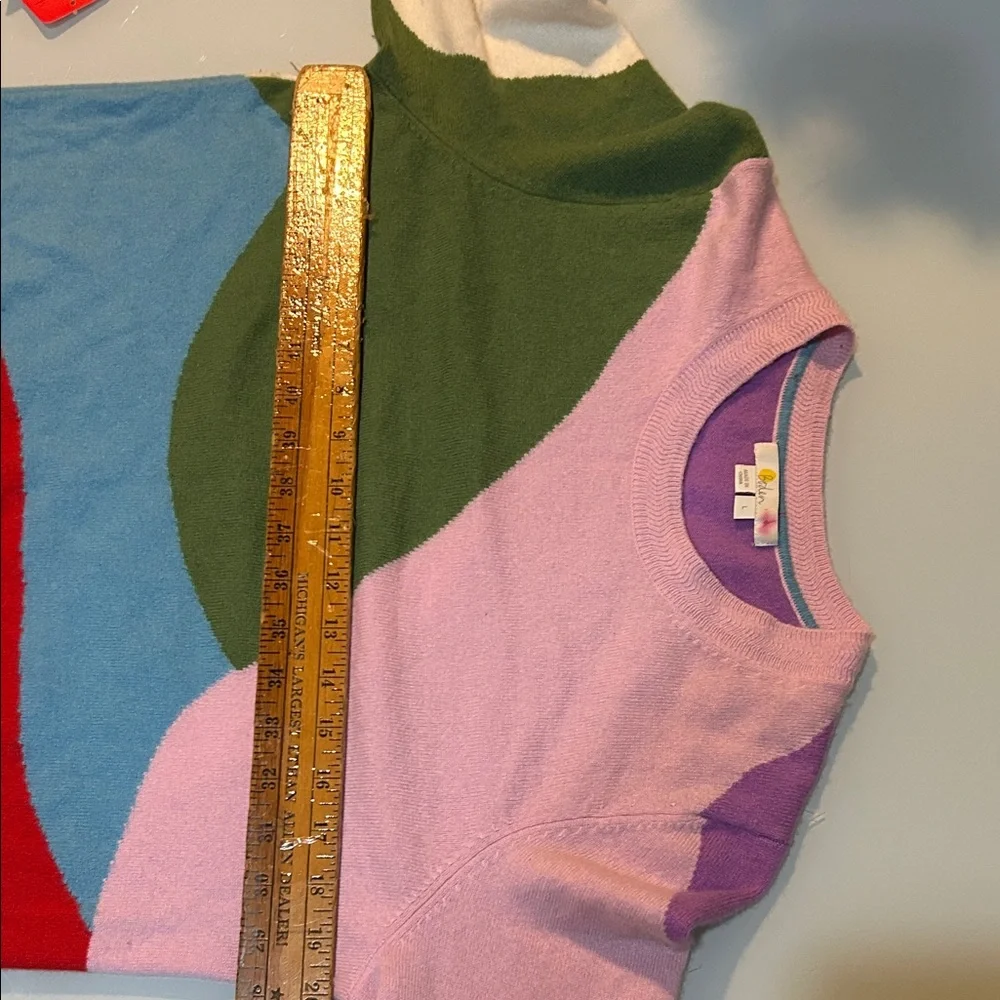 Mod graphic  Pink Purple colors pop cashmere Sweater Boden - Picture 3 of 9